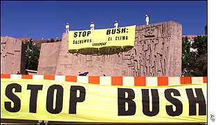 Protests in Madrid against Bush's visit